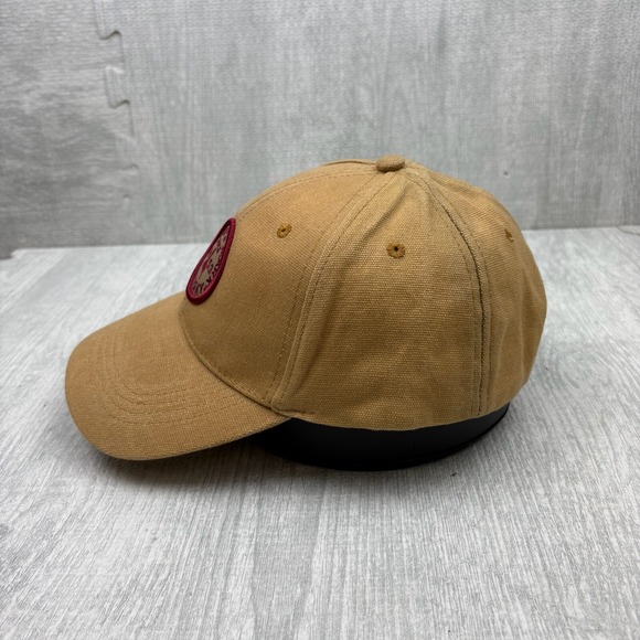 Vintage Makers Mark Whisky Hat Cap Strap Back Tan Beige Embroidered Logo Alcohol - Picture 2 of 6